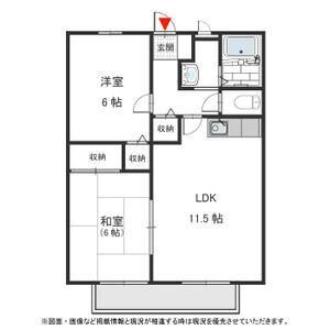 アップウェル八木(2LDK/2階)の間取り写真