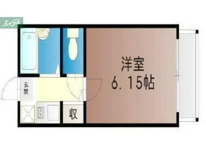 ヴェリタス(1K/1階)の間取り写真