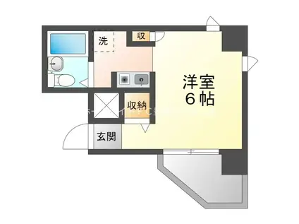 パサージュ(ワンルーム/6階)の間取り写真