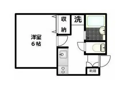 ドルチェ高田(1DK/1階)の間取り写真