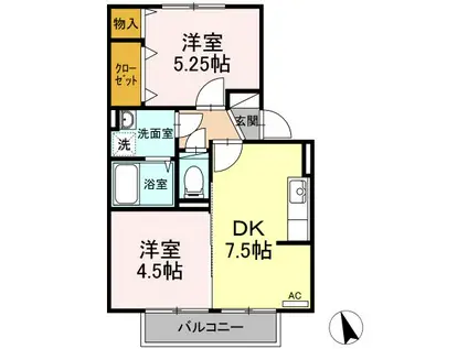 ポサーダ四季(2DK/2階)の間取り写真