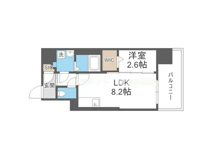 コンフォリア・リヴ南森町II(1LDK/7階)の間取り写真