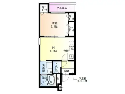 フジパレス高石駅北V番館(1DK/3階)の間取り写真