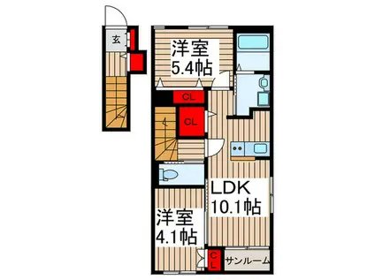 コンフォートハウス ポニー(2LDK/2階)の間取り写真