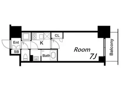 エスリード神戸三宮ラグジェ(1K/13階)の間取り写真