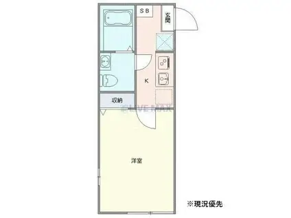 ラフィーネ・パーク岸根公園(1K/1階)の間取り写真