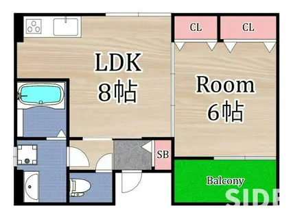 クリエオーレ生江II(1LDK/3階)の間取り写真