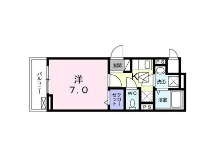 パークハイム常盤台(1K/1階)の間取り写真