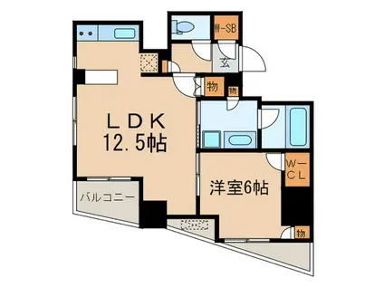 ザ・パークハウスアーバンス文京小石川(1LDK/3階)の間取り写真