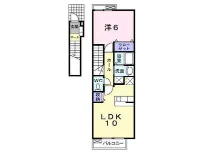 エレガンスフォーシーズンII(1LDK/2階)の間取り写真