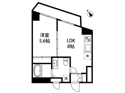 アパートメント麻布NO.10(1LDK/6階)の間取り写真
