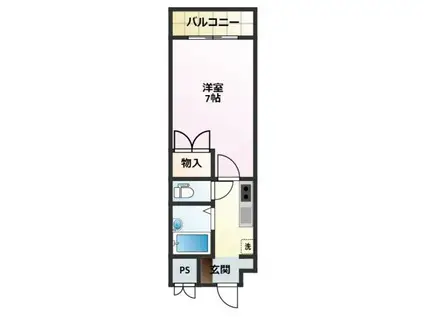 キャンディーガーデン(1K/1階)の間取り写真