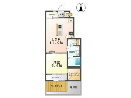 スペリア―ジュRY(1LDK/1階)の間取り写真