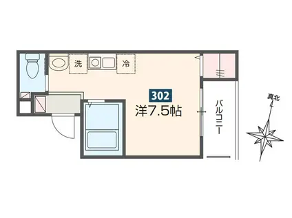 メルディア町田2(1K/3階)の間取り写真