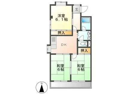 アネックス栄(3DK/2階)の間取り写真