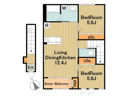 ジュアン(2LDK/2階)の間取り写真