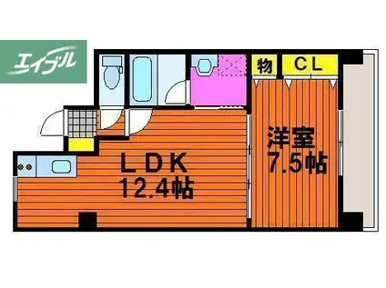 COCO西市(1LDK/8階)の間取り写真