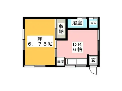 AKハイツ(1DK/1階)の間取り写真