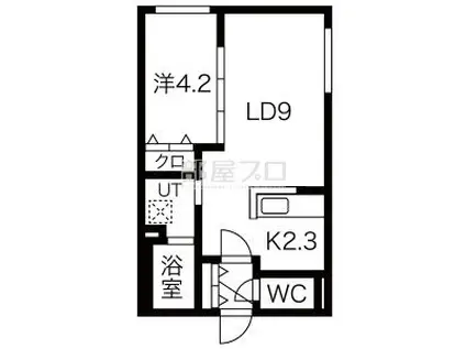 TERRE DE NORD(1LDK/4階)の間取り写真