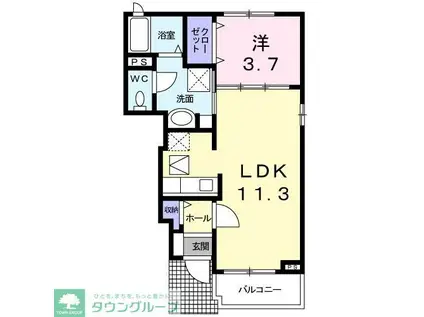 ブランドール(1LDK/1階)の間取り写真