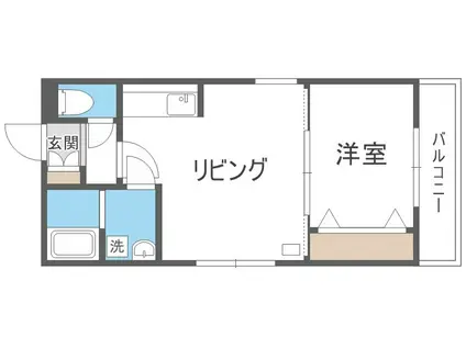 グランメゾン厚別II(1LDK/3階)の間取り写真