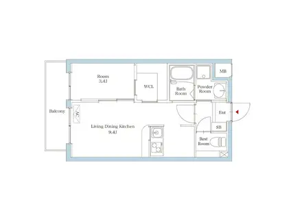 リアンプレミアムレジデンス(1LDK/2階)の間取り写真