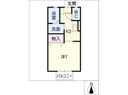 パークアベニュー21(1K/1階)の間取り写真