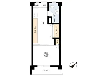 行徳マンション(1DK/4階)の間取り写真
