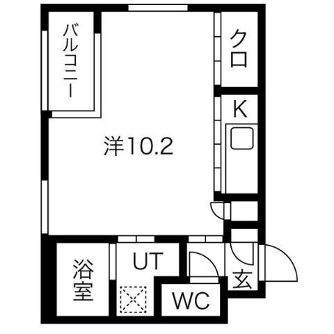 SPACE CUBE HONJIN(1K/2階)の間取り写真