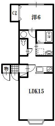 コムハウス緑町I・II(1LDK/2階)の間取り写真