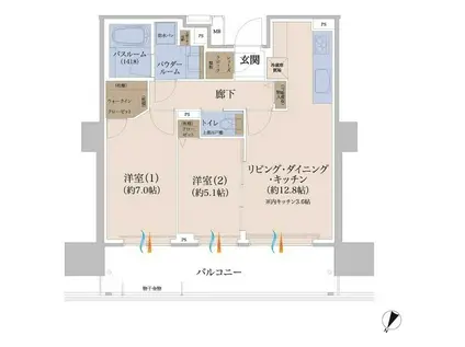 THE PREMIERE(2LDK/15階)の間取り写真