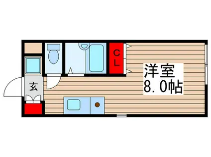 COLOR・若宮(ワンルーム/2階)の間取り写真