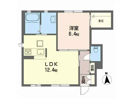 シャーメゾンMEDIUS B(1LDK/1階)の間取り写真