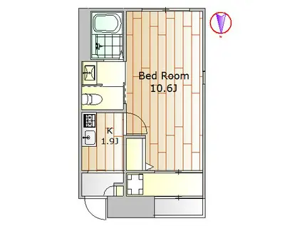 メゾンローリエ(1K/1階)の間取り写真