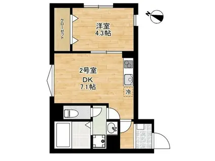 フェリーチェ二俣川(1DK/3階)の間取り写真