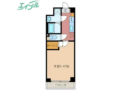 S-FORT四日市元町(1K/3階)の間取り写真