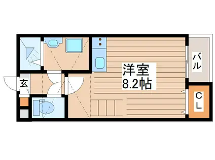 AZUL長町南(ワンルーム/1階)の間取り写真