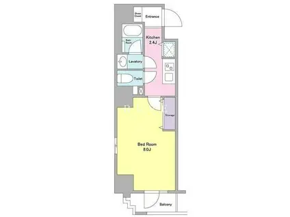 メゾン・ド・ヴィレ本郷3丁目(1K/7階)の間取り写真