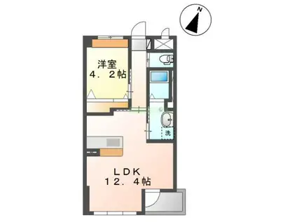 サンライズ西中田(1LDK/1階)の間取り写真