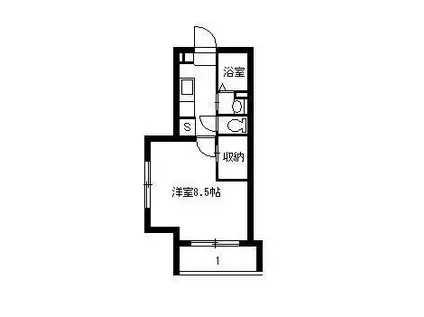 GRAND LINE(1K/5階)の間取り写真