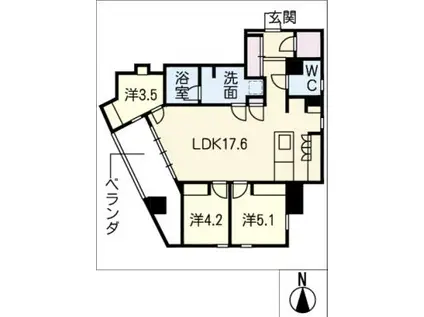 MOTHER(3LDK/4階)の間取り写真