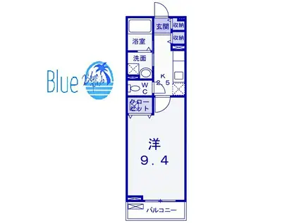 ソレイユ(1K/2階)の間取り写真