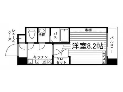 シーサイドガーデン香椎(1K/2階)の間取り写真