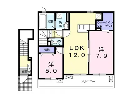 アーバンコート八木(2LDK/2階)の間取り写真