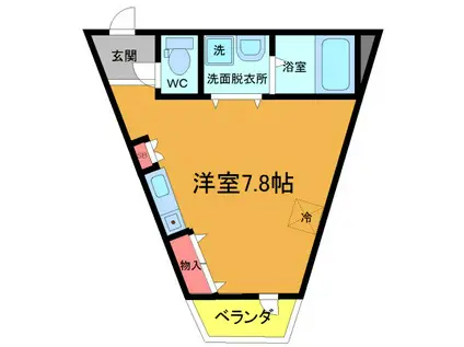 SCALA TSUDANUMA(ワンルーム/2階)の間取り写真