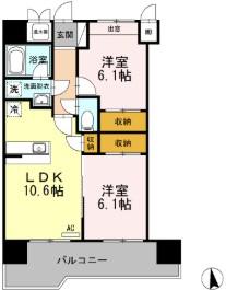 COSMO CITY(2LDK/5階)の間取り写真