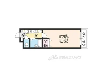 NUKUMORI京都壬生(1K/2階)の間取り写真