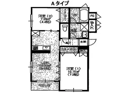 PURA VIDA(2LDK/1階)の間取り写真