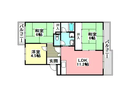 レジデンス吉川2号棟(3LDK/3階)の間取り写真