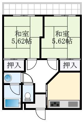 谷野マンション(2DK/3階)の間取り写真